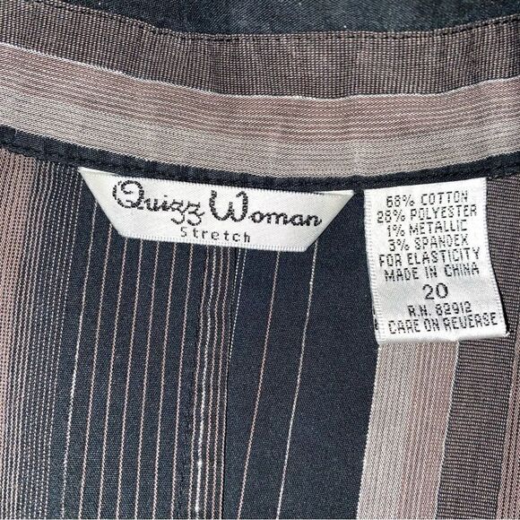 Quizz woman stretch hook front stripe Longsleeve blouse sz 20 women - Picture 9 of 13
